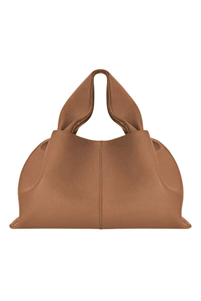 Generic حقيبة كلاود جلد النسائية كروسبودي بتصميم فرنسي كلاسيكي، حقيبة بني