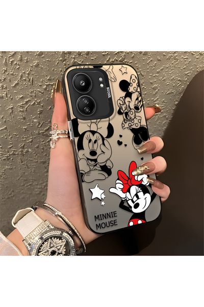 PATTERNOVA Redmi 13C 4G/5G Uyumlu Minnie Desenli Kılıf, Darbeye Dayanıklı Sil...