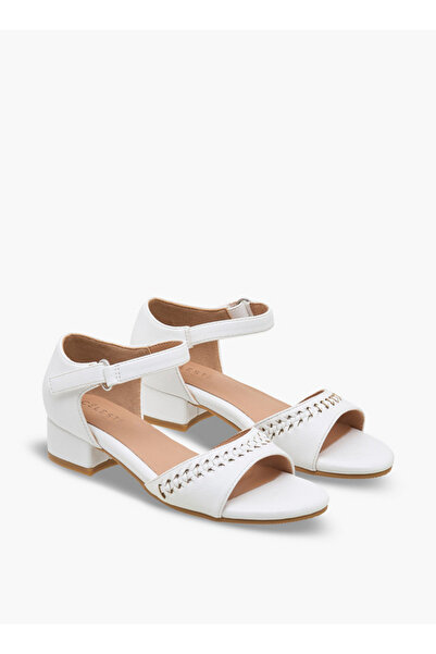 Celeste Girls Braided Block Heel Sandals