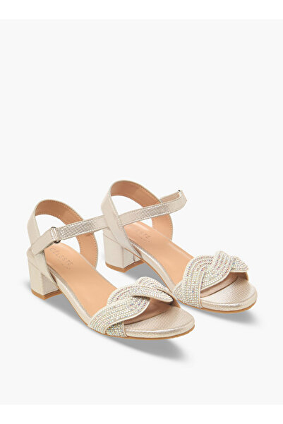 Celeste Girls Embellished Block Heel Sandals