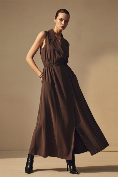 LA PANTE Women Dress Sleeveless Shirt Dress Summer Dress Midi Dress Stylish C...