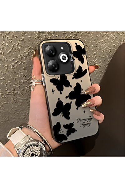 PATTERNOVA Infinix Smart 8/8 Pro/8 Plus Uyumlu Yüksek Kaliteli Pembe Leopar D...