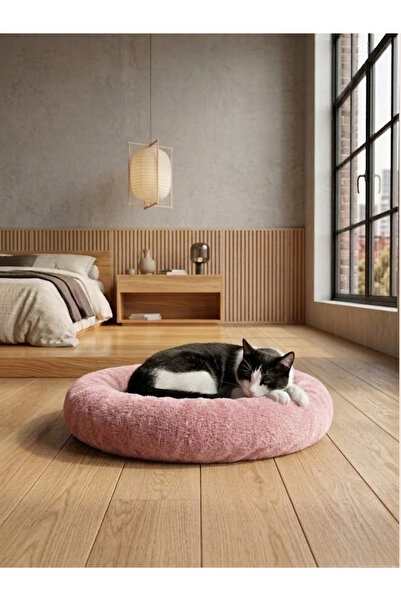 Patiderm Peluş Kedi Yatağı Yumuşak Köpek Yatağı Donut Yatak