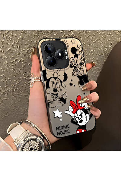 PATTERNOVA Realme Note 50 Uyumlu Minnie Desenli Kılıf, Darbeye Dayanıklı Sili...