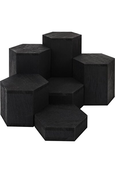 Belle Vous 6 Pack Wooden Hexagon Display Risers