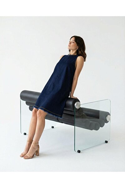 Womengrom Fame Kadın Kolsuz Sırt Detaylı Kot Elbise