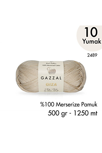 Gazzal Giza 2489 Merserize Pamuk El Örgü İpliği 500 gr