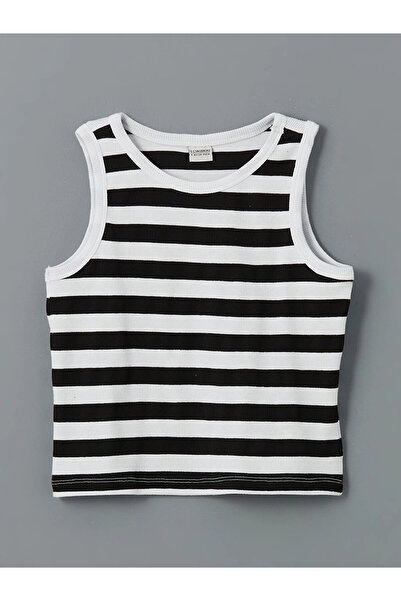 LC Waikiki LCW Kids Black Crew Neck Γυναικείο Crop Tank Top