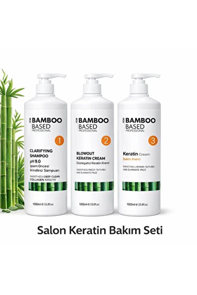Bamboo Based Professional BLOWOUT & BOTOX KERATİN SETİ (SALON BAKIMI) 3x1000 ML.