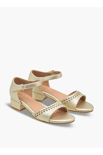 Celeste Girls Braided Block Heel Sandals
