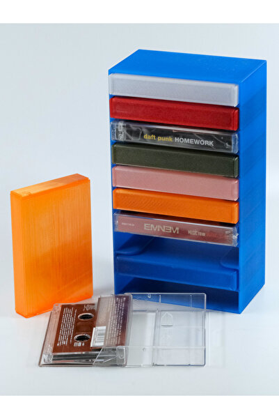 Morphena3D Nostaljik Retro Kaset Kutusu Rafı – 10 Adet Kapasiteli Kaset Düzen...