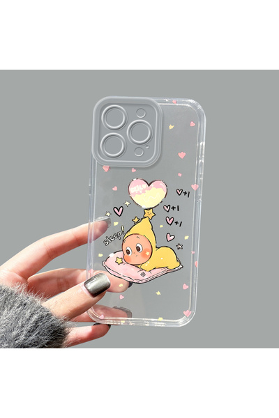 ucuc حافظة من السيليكون الشفاف متوافقة مع هاتف iPhone 15 Pro Max، مزودة بطباع...