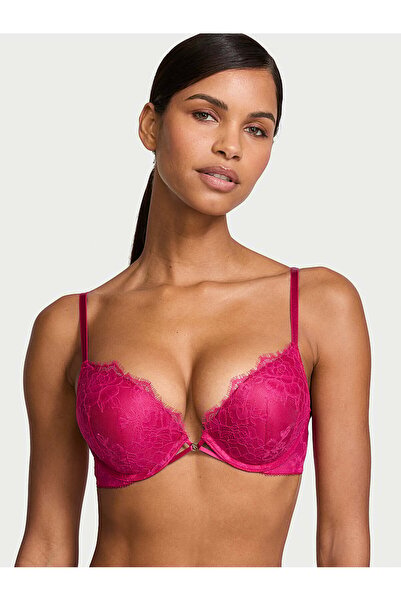 Victoria's Secret Bombshell İki Beden Büyük Gösteren Gül Dantelli Push-Up Sütyen