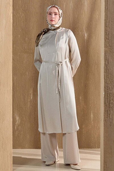 Setrms Kruvaze Saten Uzun Tunik