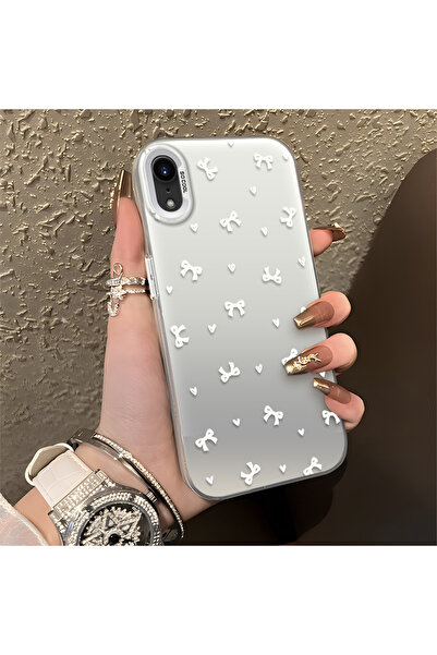 SLIMFELT iPhone XR Uyumlu Yüksek Kaliteli Fiyonk Desenli Sert Kılıf, Düşmeye ...