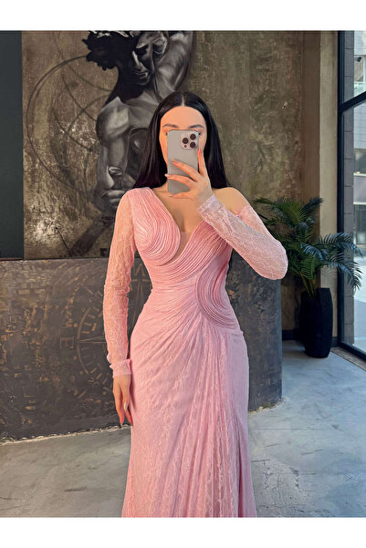 missswans Adriya Önü Dekolteli İşlemeli Özel Tasarım Premium Kalite Dantel Yı...