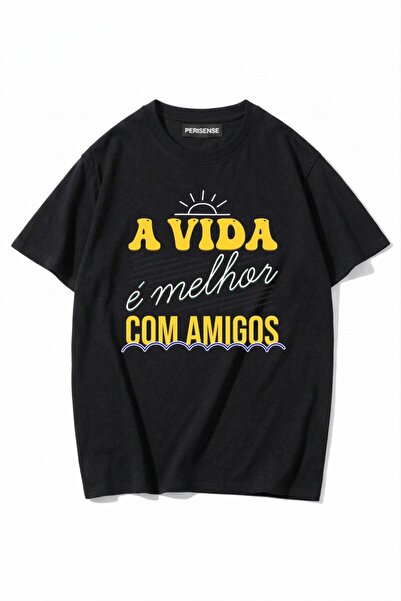 PERISENSE Unisex Γυναικεία/Ανδρικά με τύπωμα 100% Βαμβάκι Premium Χτενισμένα ...