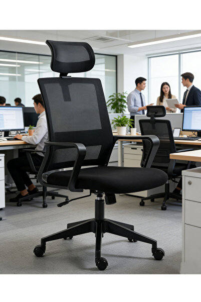 Generic Minimalist Height-Adjustable Swivel Office Chair with Bow-Shaped Back...