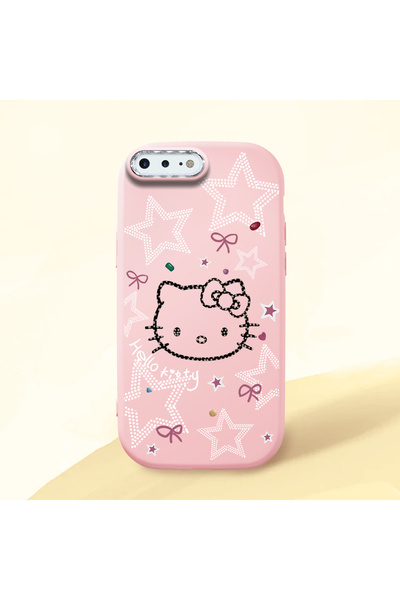 Hontinga iPhone 8 Plus Uyumlu Hello Kitty Desenli Kamera Korumalı Pembe Yumuş...