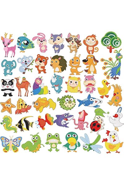 Arabest 40 Pcs Diamond Painting Stickers Kits for Kids,Safe Non-Toxic Gem Mos...