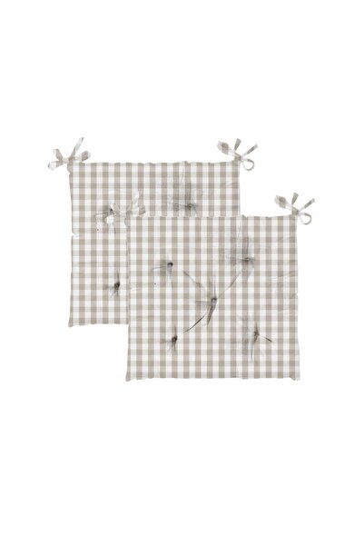 homewell وسادة كرسي، 40 × 40 سم، قطعتان، بيج