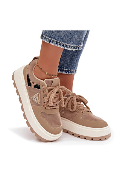 BOTO Sneakerși cu platformă pentru femei, bej, Florinda 41