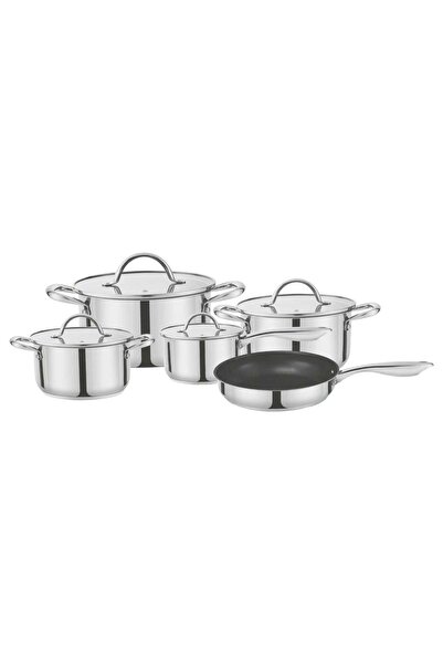 Chefline طقم أواني طهي من الفولاذ المقاوم للصدأ، طلاء غير لاصق