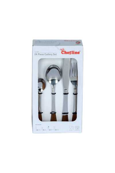 Chefline طقم أدوات مائدة من الفولاذ المقاوم للصدأ، 24 قطعة