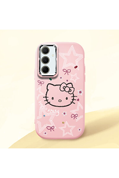 Hontinga Samsung Galaxy A35 Uyumlu Hello Kitty Desenli Kamera Korumalı Pembe ...