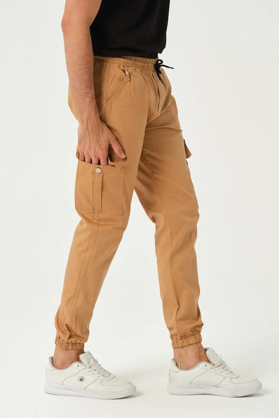 VIKUNYA Men's Cotton Cargo Pants with Side Pockets