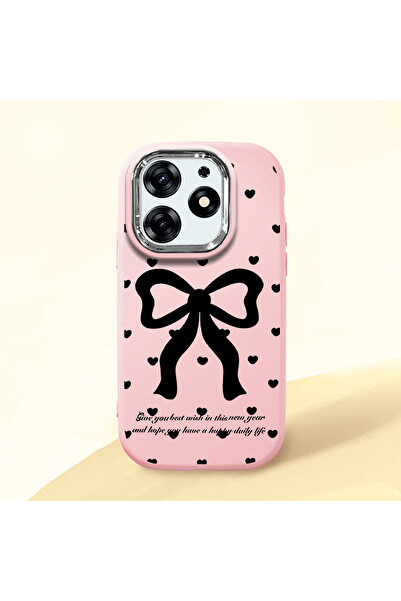 Hontinga حافظة هاتف من السيليكون الناعم باللون الوردي متوافقة مع كاميرا تكنو ...