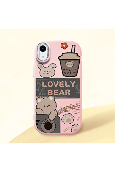 Hontinga iPhone Xr Compatible Camera Protected Pink Soft Silicone Phone Case ...