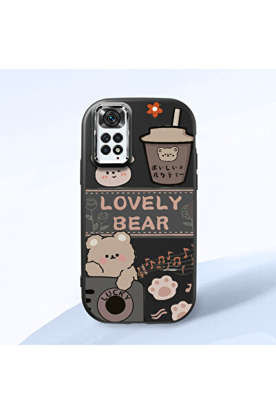 Hontinga حافظة هاتف من السيليكون الناعم باللون الأسود متوافقة مع كاميرا Redmi...