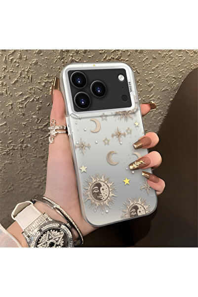 CASEVIBE iPhone 17 Pro Max Uyumlu Altın Tonlu Yıldız Desenli Akrilik Malzemel...