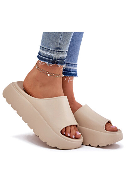 Evento Papuci de damă cu platformă din spumă, bej, Xalvania, 40