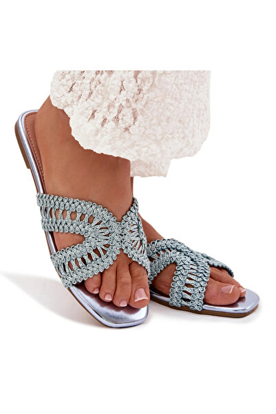 BOTO Women's Flat Blue Slides Fariella 39