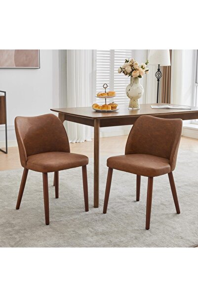 Garvee طقم كراسي طعام من الجلد الصناعي مكون من كرسيين، كرسي طعام منجد بالقماش...