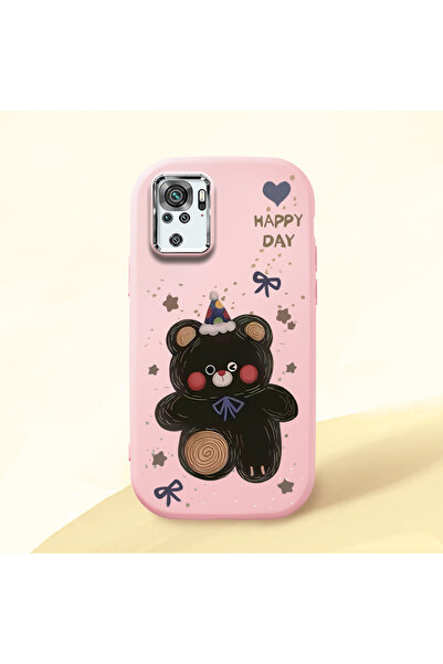 Hontinga Redmi Note 10S Compatible Camera Protected Pink Soft Silicone Phone ...