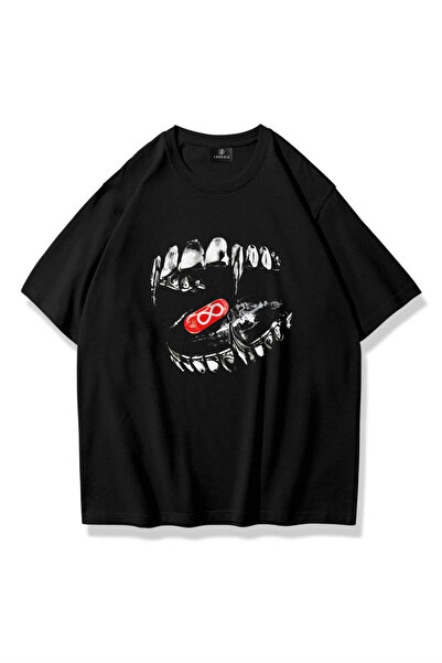 Trendiz Unisex Endless Teeth Tshirt Siyah