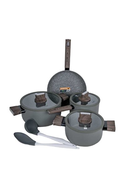 Gigilli Aluminum Cookware Set, 9 pcs, Grey