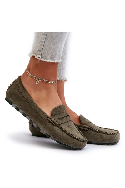 Evento Mocasini din piele întoarsă pentru femei, bej închis, Ranica 40