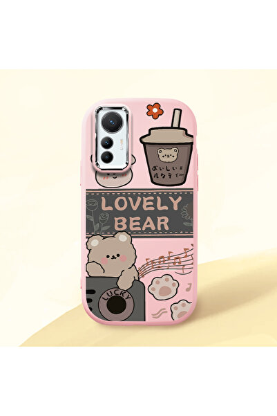 Hontinga حافظة هاتف من السيليكون الناعم باللون الوردي متوافقة مع كاميرا Mi 12...