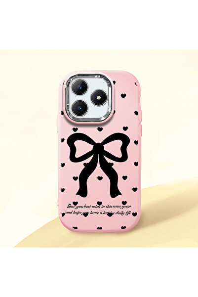 Hontinga حافظة هاتف من السيليكون الناعم باللون الوردي متوافقة مع كاميرا Realm...