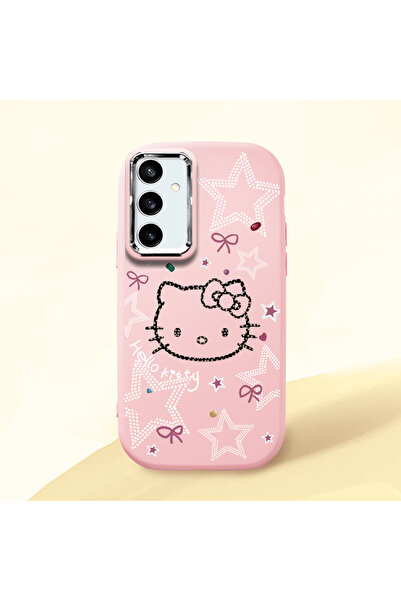 Hontinga Samsung Galaxy S23 Fe Uyumlu Hello Kitty Kamera Korumalı Pembe Yumuş...