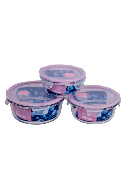 Chefline Round Glass Container, 3 pcs
