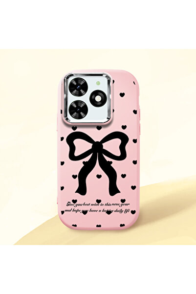 Hontinga حافظة هاتف من السيليكون الناعم باللون الوردي متوافقة مع كاميرا Infin...