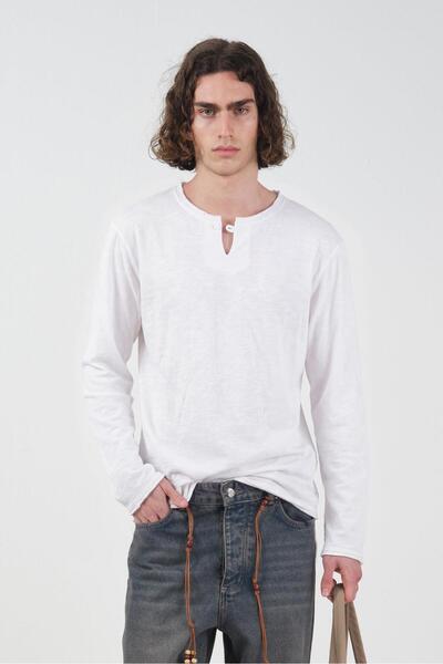 GIESTO British Long Sleeved White T-Shirt