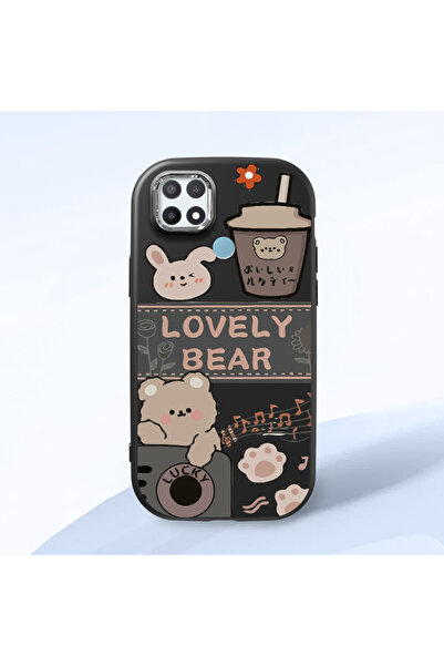 Hontinga حافظة هاتف من السيليكون الناعم باللون الأسود متوافقة مع كاميرا أوبو ...