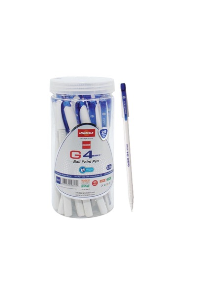 UNIMAX Ball Pen G4 Blue Jar 25's