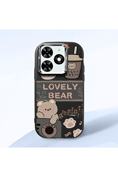 Hontinga حافظة هاتف من السيليكون الناعم باللون الأسود متوافقة مع كاميرا Infin...